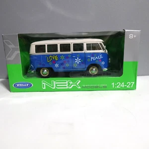 Welly Nex Diecast 1963 Volkswagen T1 Bus 1:24-27 Scale Peace Love - Picture 1 of 11