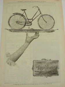 1897 RAMBLER BICYCLE DAINTIEST LITTLE WHEEL GORMULLY & JEFFERY PRINT AD - Picture 1 of 1