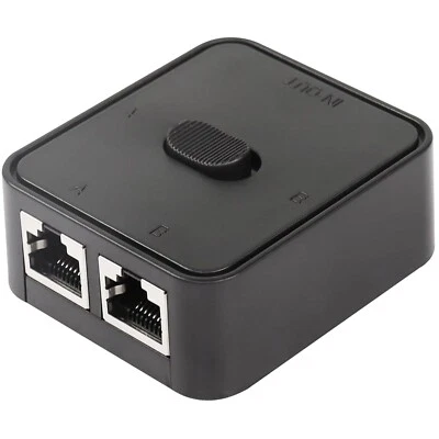 Netzwerk Switch, RJ45, 2 Port, LAN, Ethernet, Key-Press, Splitter, Selector, Hub - Bild 1 von 4