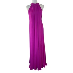 MSK Fiercely Fuchsia Style Setter Halter Maxi Wide Leg Flowy Jumpsuit - XL - Picture 1 of 7