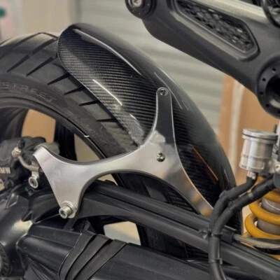 Guardabarros trasero 100 % fibra de carbono real para 2014-2023 R nineT, sarga brillante Foto 1 de 3