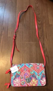 Vera Bradley Paisley In Paradise Turnlock Crossbody Purse HARD TO FIND ITEM - Foto 1 di 13