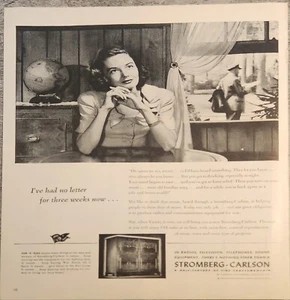 Radio Stromberg Carlson 1944 anuncio vintage no tenía carta desde hace tres semanas - Imagen 1 de 1