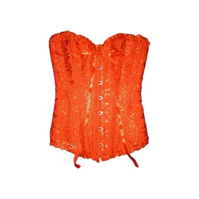 Corsé Rojo Con Cordones Con Cintas Gótico Dominatrix Talla Pequeña Excelente+ Estado  Foto 1 de 4