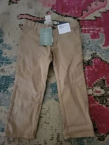 H&M Logg boys toddler 1.5 - 2 years 2t khaki pants slim fit adjustable waist NEW - Picture 1 of 3