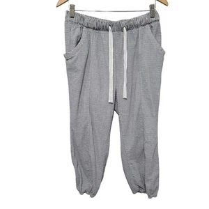 Anthropologie Pure Good Pants Women Size M Cotton Striped Pull On Bloomers Capri - Picture 1 of 10