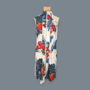 Joseph Ribkoff ärmelloses Kleid abstrakt Blumendruck Reißverschluss vorne US 8 - Bild 1 von 8