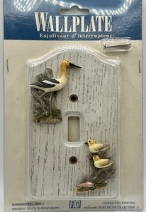 Vintage 1998 FIGI "Shoreline" Einzelner Lichtschalter Wandplatte 3D handbemalt Dekor - Bild 1 von 5