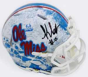 MINICASCO AUTÓGRAFO FIRMADO POR KEWAN LACY OLE MISS REBELS REALTREE BECKETT K93 - Imagen 1 de 2