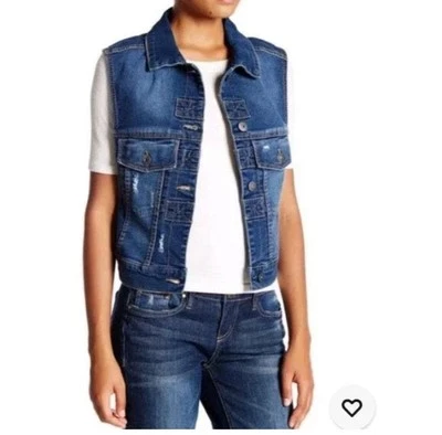 Chaleco Jean Union Bay "Rooney" - Talla Pequeña Motociclista Grunge Vaquera Occidental  Foto 1 de 4