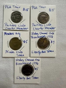 5 Members Tokens - PGA, History Channel, And Generic Members Only - Picture 1 of 12