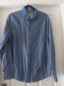 HOLLISTER MEN'S DENIM SHIRT WITH STRETCH, SIZE M, EXCELLENT CONDITION-WORN ONCE - Picture 1 of 5