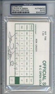 1996 Golf Scorecard David Duval & Ken Green Autograph PSA/DNA Authentic!! - Picture 1 of 2