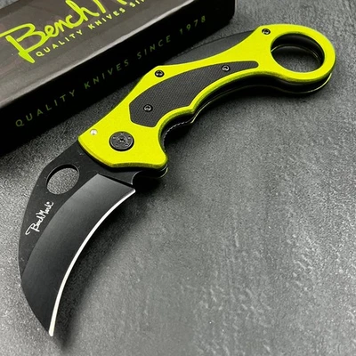 Navaja de Bolsillo Benchmark Venom Verde Neón Hoja Garra Karambit Plegable EDC NUEVA Foto 1 de 4
