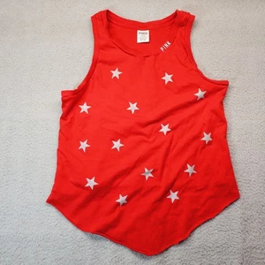 Camiseta sin mangas corta con estampado de estrellas roja mediana rosa Victoria's Secret para mujer - Imagen 1 de 6