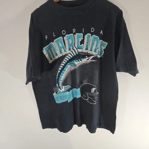 Tshirt vintage Florida Marlins uomo nera XL grafica 1994 MLB made in USA - Foto 1 di 9