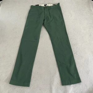 J. Pantalón chino elástico ajustado verde Crew talla 28x30 - Imagen 1 de 9