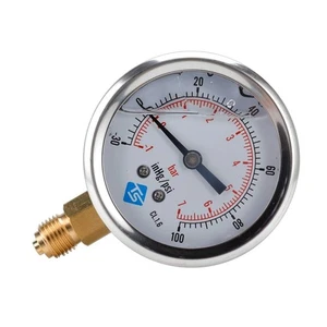 Vakuummessgerät 68mm -1/0 Bar &-30-0Hg, -1-2bar,-30-30hg/psi 1/4 BSP unten - Bild 1 von 3