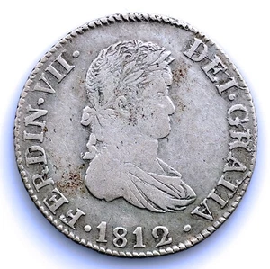 SC. Spain-Fernando VII 2 Reales 1812 SF. Cataluña. Plata 5,63 g ESCASA - Picture 1 of 2