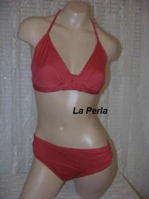 Traje de baño bikini halter clásico La Perla 46 10 36B rojo Foto 1 de 4