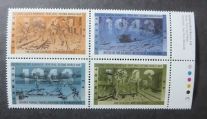 CANADA STAMPS MINT #1503-6 1993 "WWII SECOND WORLD WAR--1943" INSCRIPTION BLOCK - Picture 1 of 2
