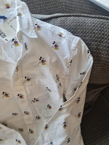 H,n,m Disney Mickey Mouse Divided All Over Print Shirt Xsmall READ BNWT - Picture 1 of 8