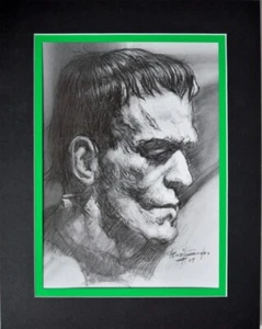 BORIS KARLOFF / FRANKENSTEIN MONSTER PRINT Pro Matted Basil Gogos - Picture 1 of 1