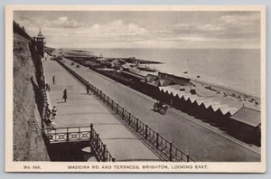 1920s Brighton Beach, England  Promenade Terraces Madeira Road Unposted Postcard - Bild 1 von 3