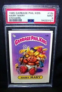 GARBAGE PAIL KIDS, 1985, 1ª Serie, #12b Hairy MARY - Mate - OS1 - PSA 9, COMO NUEVO - Imagen 1 de 2