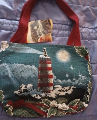 Handmade lighthouse. bag. New tapestry canvas. Mohawk Lighthouse. made in USA - Image 1 of 4