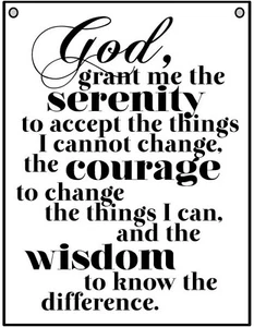 AA Serenity Prayer - Inspirational Recovery Poem- Metal Sign For Indoor/Outdoor  - Picture 1 of 1