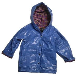 Apres Sport Kids Girls Vintage Lined Blue Ski Rain Jacket Coat Size 4 - Picture 1 of 3