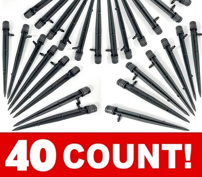 40 ORBIT Drip Emitter 360º Fan Stake Micro-Bubbler Water Flow Adjustable 1/4" - Image 1 of 4
