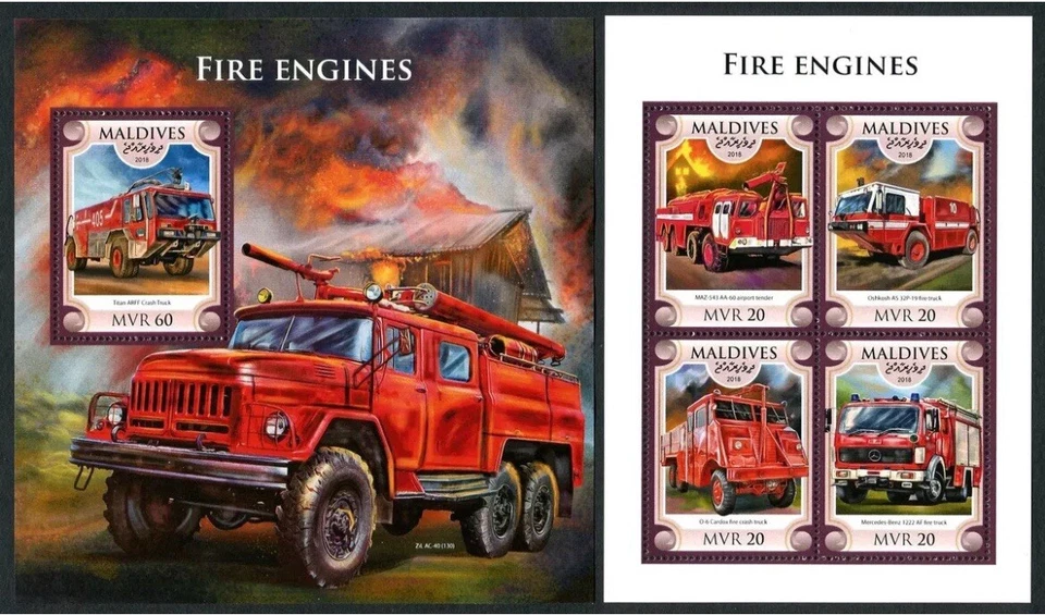 Maldivas 2018 - Bomberos/Motor de bomberos/Les Camions de Pompier MNH** SN. Foto 1 de 1