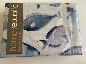 Home Republic Adriatic Sea Azure King Quilt Cover Set BNIP RRP $169.00 - Picture 1 of 6