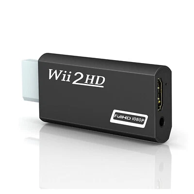 Nintendo Wii HD-Anschluss Adapter Konverter FullHD 1080p schwarz (NEU) - Bild 1 von 4