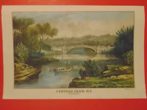 Currier & Ives Calendar Topper Print 1990 CENTRAL PARK NY (the bridge) - Picture 1 of 1