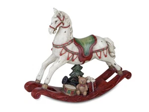 Formano Schaukelpferd Nostalgie creme-rot antik Deko Weihnachten ca. 22 cm - Bild 1 von 1