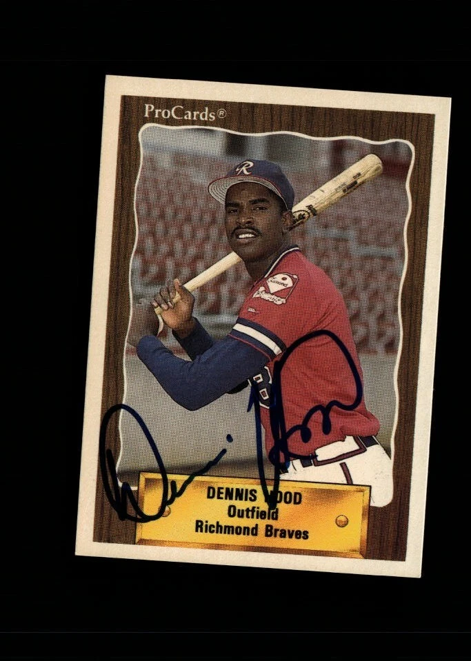Dennis Hood Richmond Braves 1990 ProCards authentic autographed card - Image 1 of 2