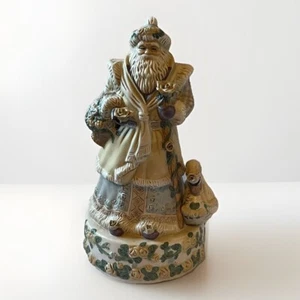 Music box vintage vittoriano rosa Babbo Natale con cigno che sogna un bianco Natale - Foto 1 di 6