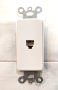 Leviton White Phone Jack - Decora 490 - Picture 1 of 3