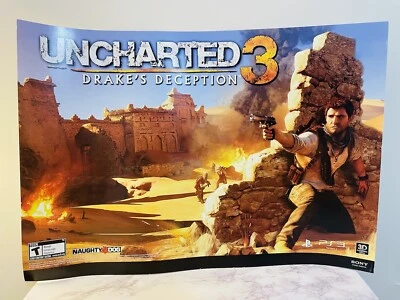 Uncharted 3 Drake’s Deception PS3 Best Buy Promo Poster 14X20. - Image 1 of 2