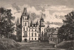 SUTHERLANDSHIRE. Dunrobin Castle. Scotland 1885 old antique print picture - Picture 1 of 1
