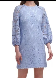 Vestido corto Vince Camuto para mujer azul de encaje floral 6, nuevo con etiquetas - Imagen 1 de 1