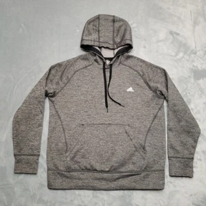 Adidas Hoodie Boys XL Gray Long Sleeve Hooded Climawarm 100% Polyester Classic - Picture 1 of 10