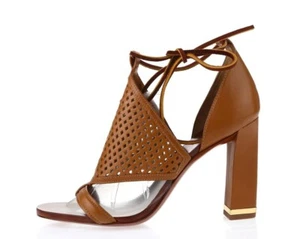 Womens TORY BURCH brown leather ankle strap sandals sz. 10 M NEW! - Picture 1 of 5