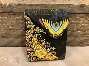 Punch Studio Pocket Notepad paisley w/ Gold Jeweled Butterfly - Picture 1 of 9