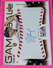 2014 Tyler Jay Panini USA Baseball Rookie Auto Game Ball 95/99 - Minnesota Twins