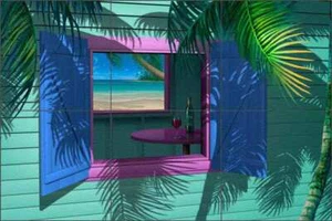 Tropical Seascape Glass Tile Backsplash David Miller Art Mural DMA2029 - Picture 1 of 2
