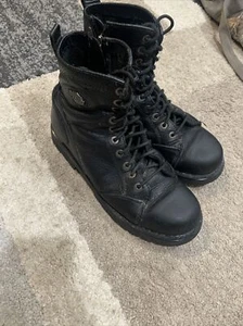 Harley-Davidson Mens Size 11 Leather Lace Up W/ Side Zip Motorcycle Boots - Picture 1 of 7